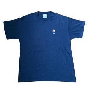 Salt Lake City Olympics Winter Games T-Shirt Blue 2002 XIX Graphic Y2K Vintage